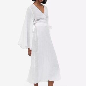 H&M Semi-Sheer Kimono-Wrap Dress